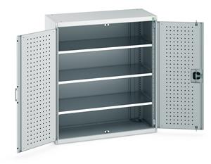 Bott Tool Storage Cupboards for workshops with Shelves and or Perfo Doors Bott Perfo Door Cupboard 1050Wx525Dx1200mmH - 3 Shelves